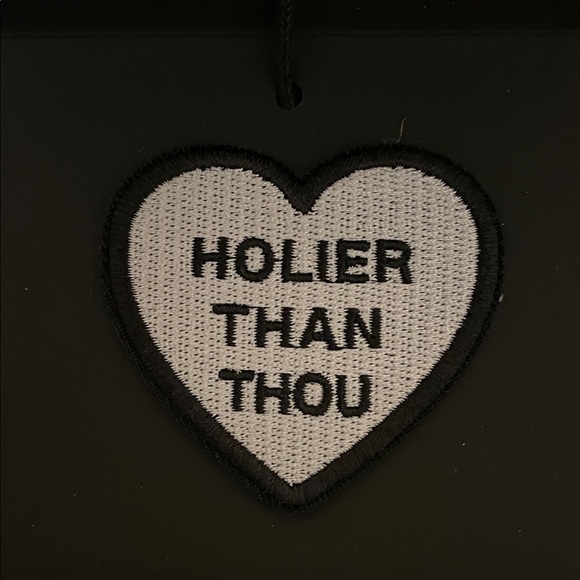 Mother Denim Holier than thou Heart-Shaped Black and Gray Patch - Picture 1 of 2
